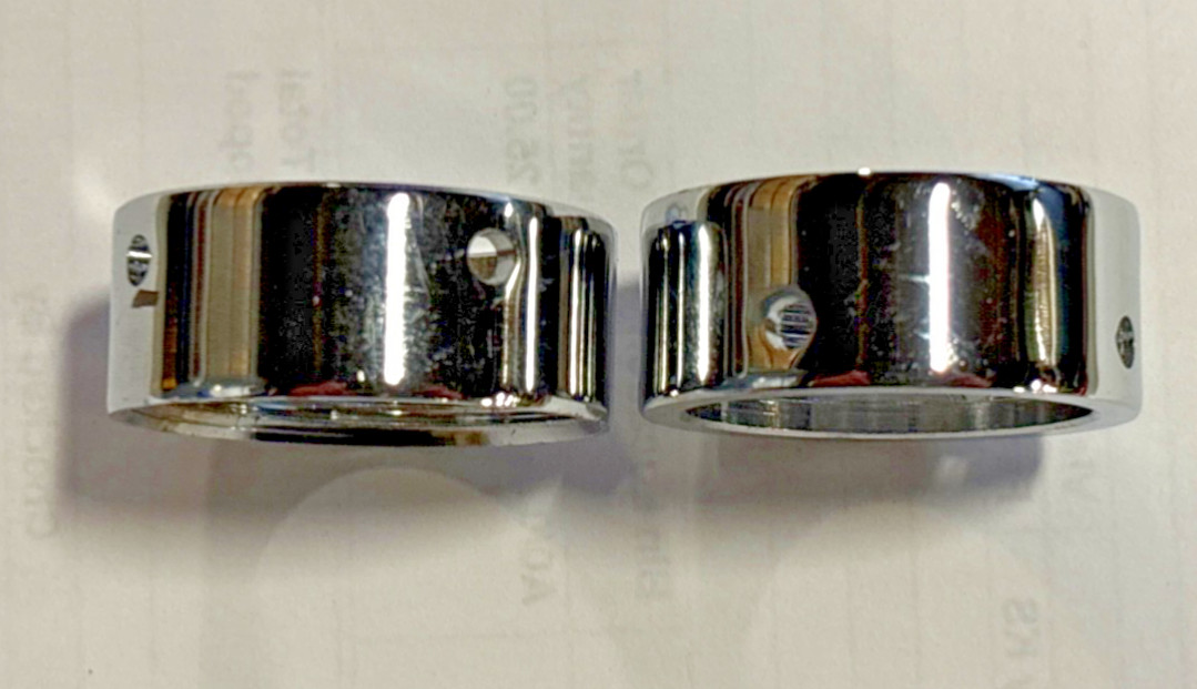 Faucet Coupling Ring smooth Chrome two pack