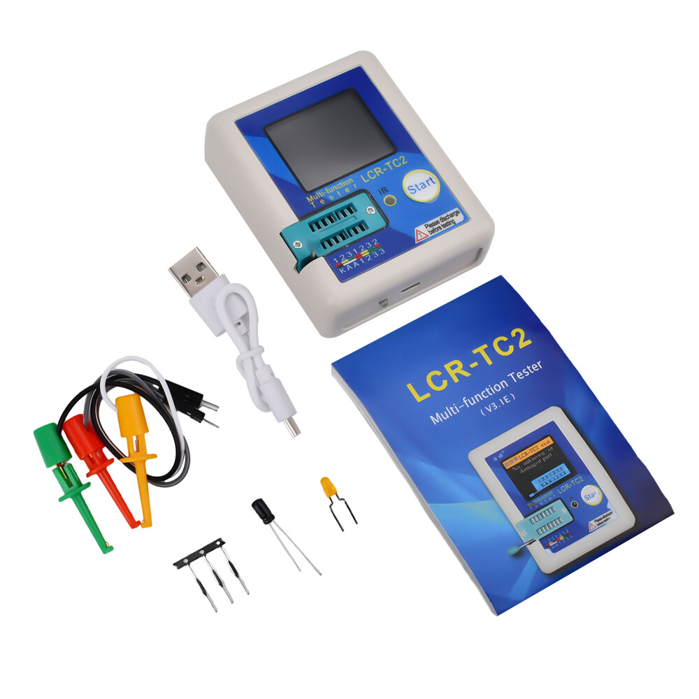 LCR-TC2 Transistor Tester High-precision Upgraded Version V2.3E W/ Cable Kit US