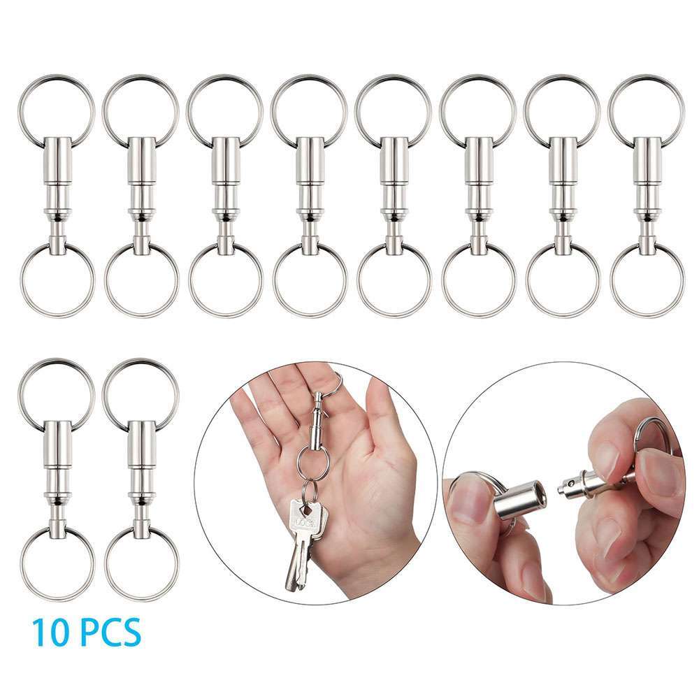 10PCS Detachable Pull Apart Quick Release Keychain Key Rings Key Chain