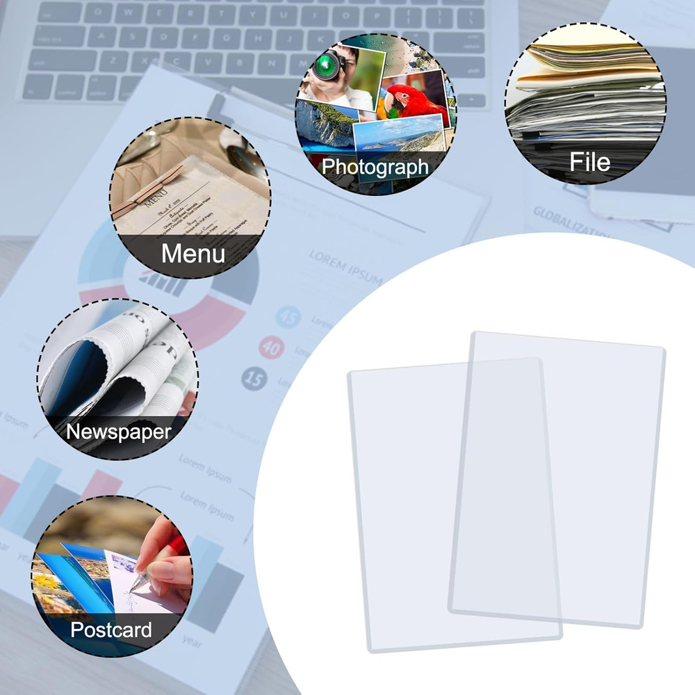 6 Pack 8.5" X 14" Rigid Print Protectors, Clear Waterproof Hard Plastic Page She
