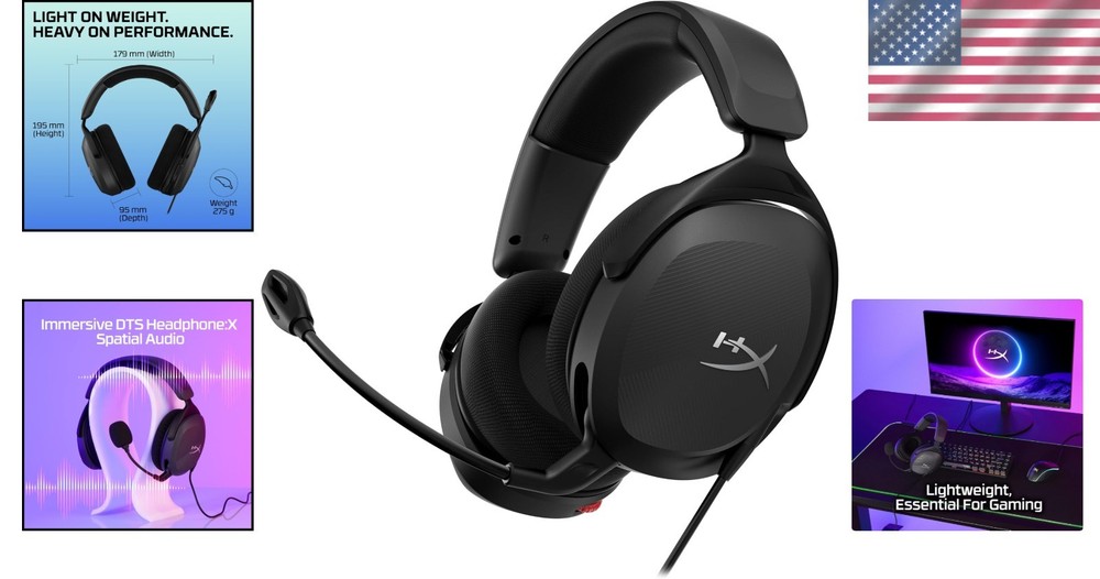 Cloud Stinger 2 Core Gaming Headset – Lightweight Over-Ear Design with DTS Audio