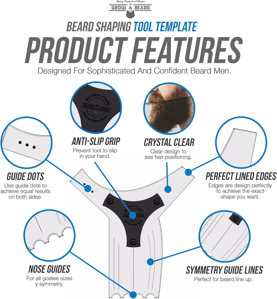 Beard Shaper & Barber Pencil, Beard Lineup Tool, Great Beard Guide Shaping Tool