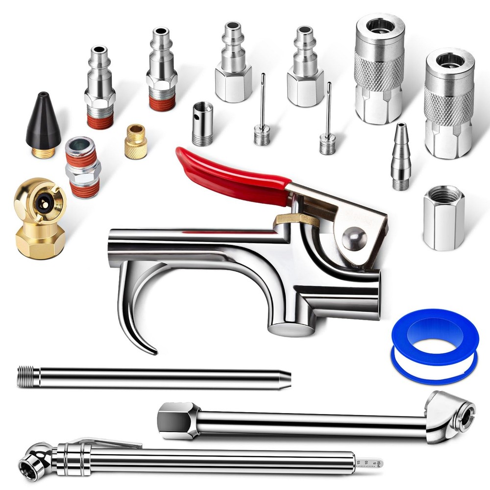SARDVISA 20 Pcs Air Tool Kit, Compressor Kit with 1/4" NPT Quick Silver