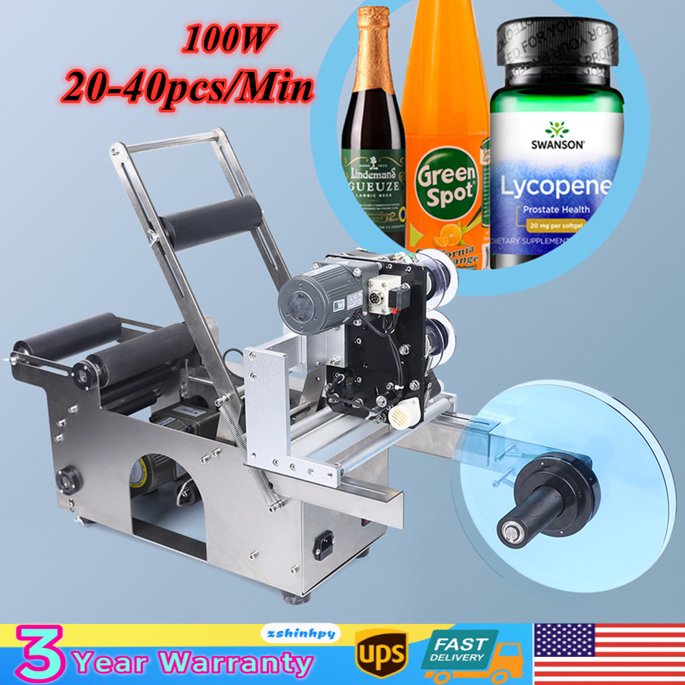 MT-50D Semi-automatic Labeller Round Bottle Labeling Machine Date Coding Machine