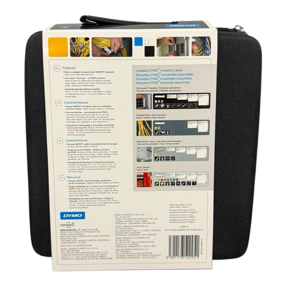 Dymo Rhino 4200 Case Kit All-purpose Labeling Tool Maker 19MM 3/4" Bundle NEW