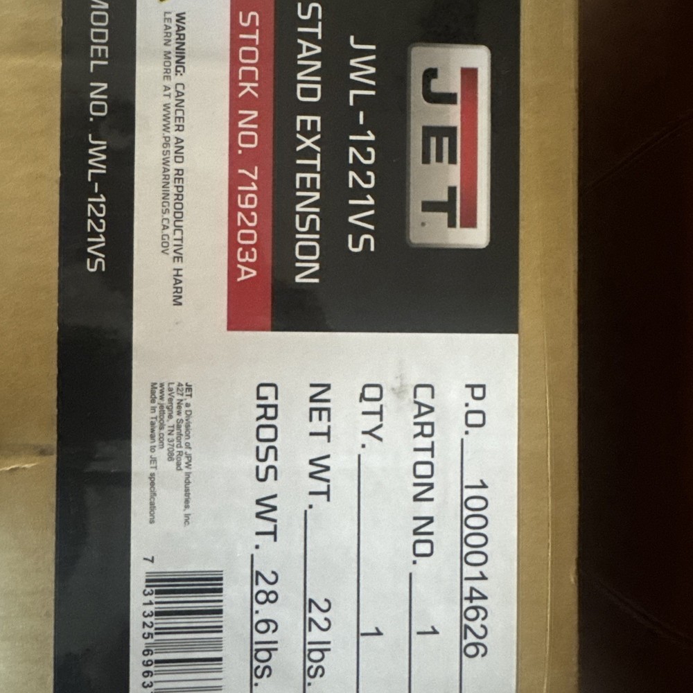 JET 719203A JWL-1221VS Stand EXT New
