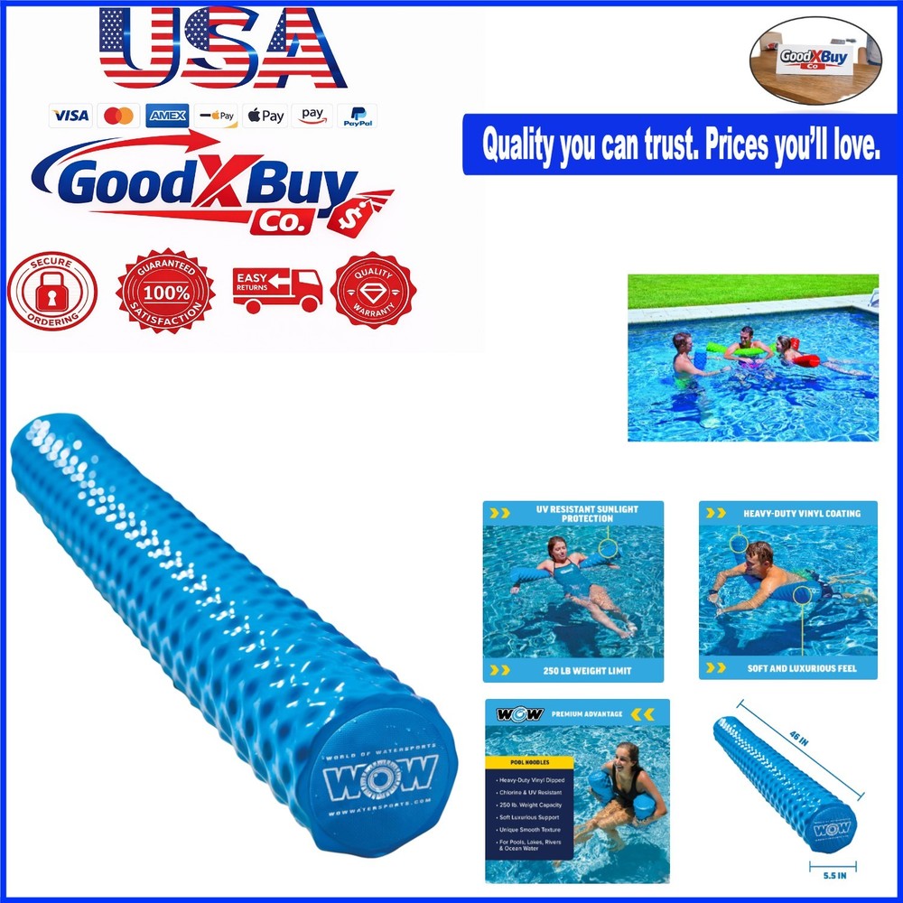 Blue Foam Pool Noodle 46-inch Extra Large Float Support UV Resistant for Adul...