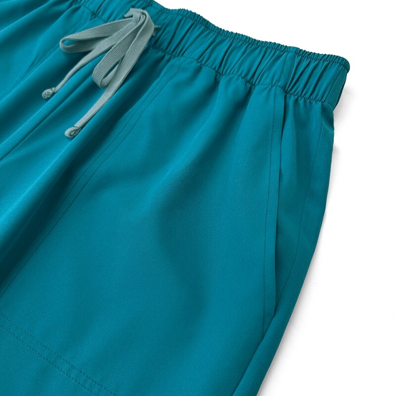 NiaaHinn Scrub Set Women Nurse Uniform Stretch Stand-Up Collar Straight Leg Pant