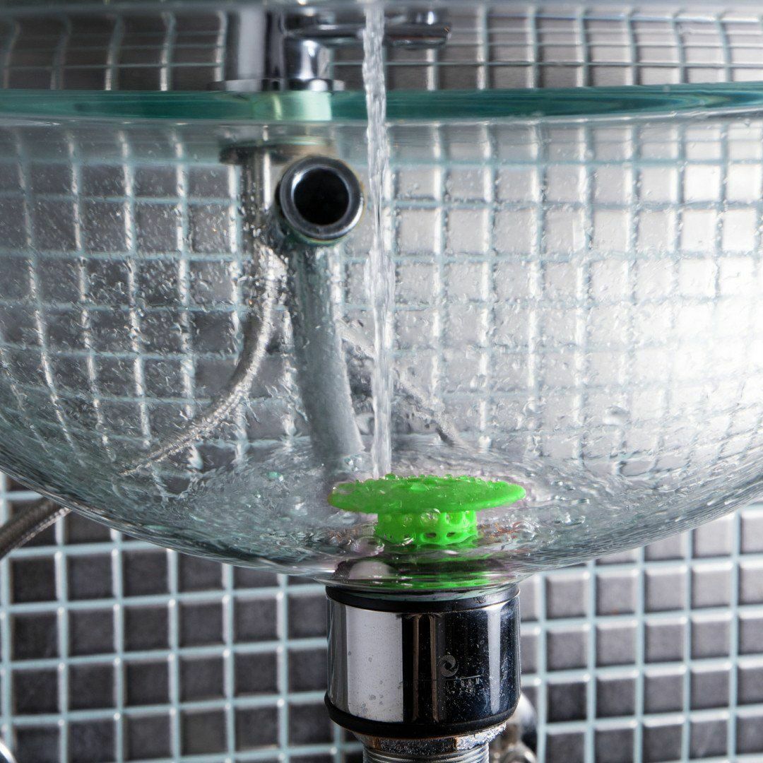 SinkShroom® Green Drain Protector Hair Catcher for No More Clogs by TubShroom