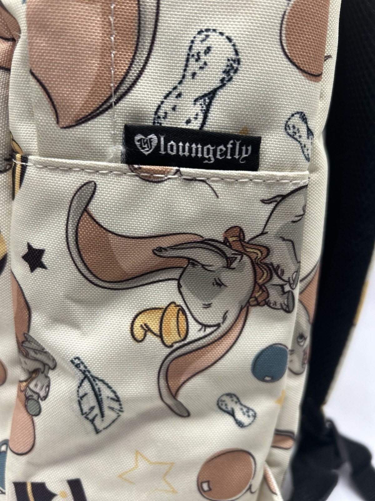 Disney x Loungefly Dumbo White All Over Print Large Backpack Rare See Pics
