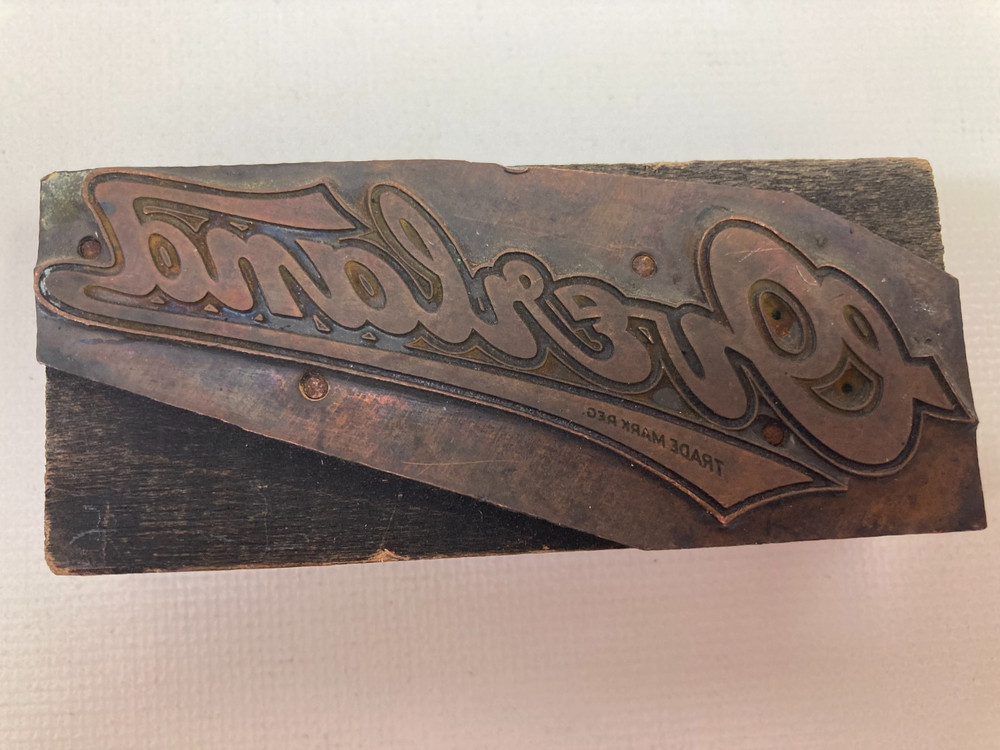 Printing Letterpress Printers Block Overland Car Script