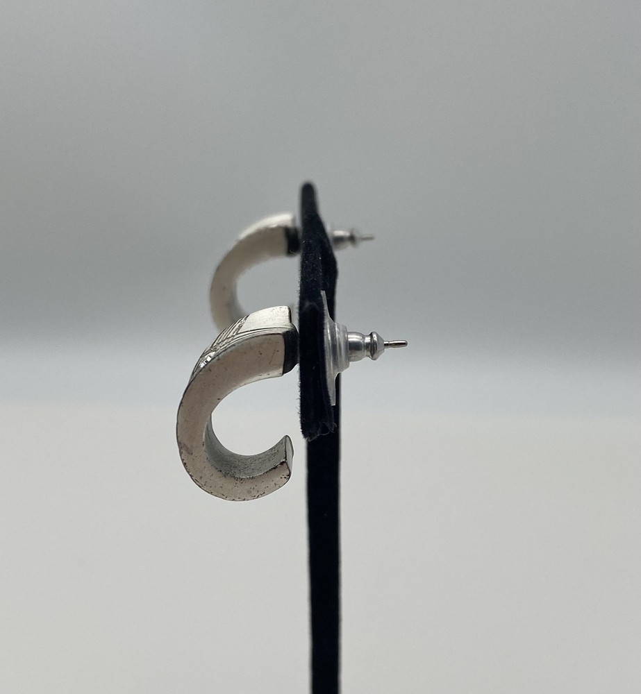 Givenchy Rhinestone Silver Tone Pierced Earrings