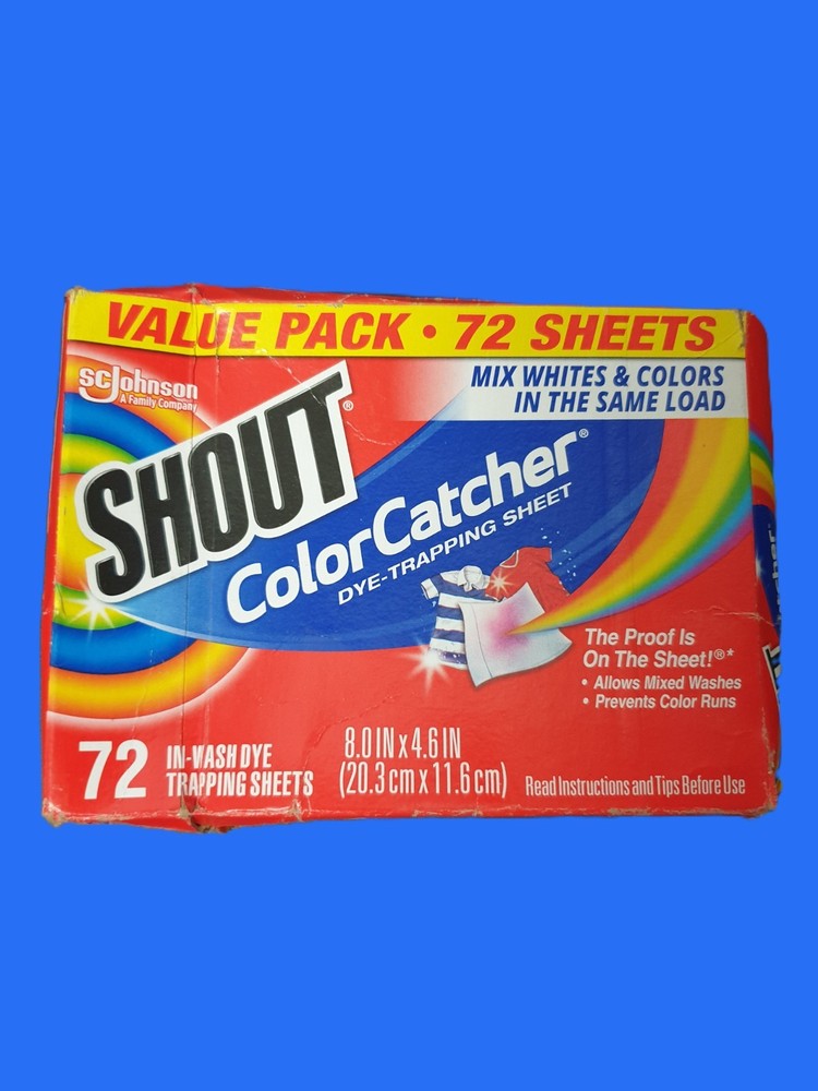 Shout Color Catcher Dye-Trapping Laundry Sheets DyeHold Technology 72 Sheets