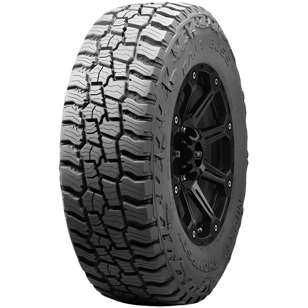 (QTY 4) 35x12.50R17LT Mickey Thompson Baja Boss A/T 119Q LRD Black Wall Tires