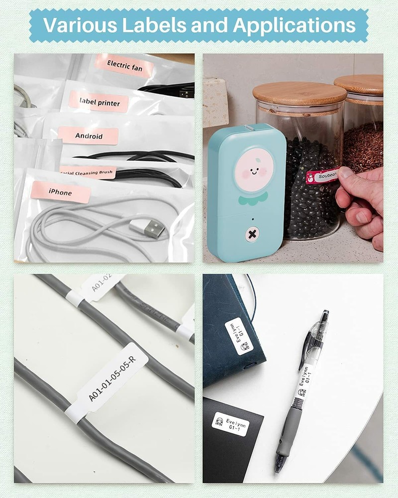 Phomemo D30 Mini Cute Bluetooth Label Maker Sticker Inkless Printer Machine