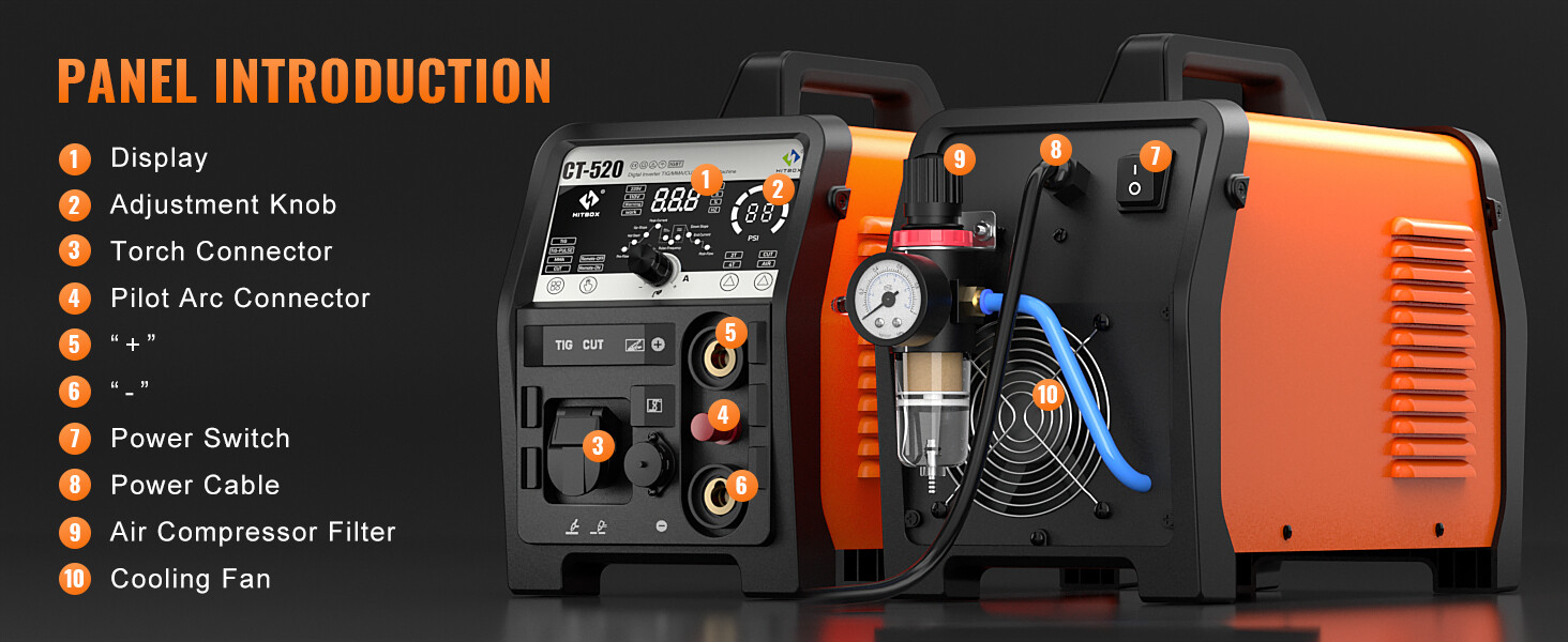 200A Air Plasma Cutter 110V/220V TIG/MMA/Pulse TIG Welder with foot pedal US