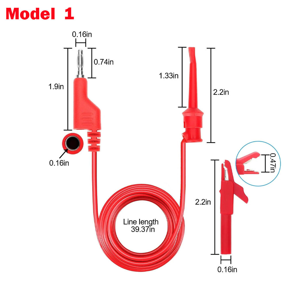 3.3FT 4mm Stackable Banana Plug Test Lead Kit & Alligator Clip & Back Probe HOT