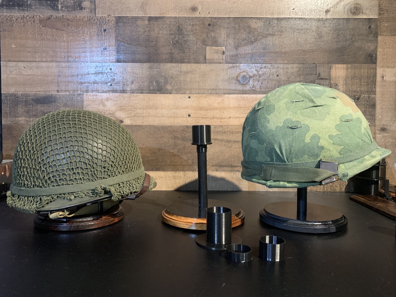 OWC-I-C Helmet Stands w/ height & Finish options, Lg & Sm dia. Tops &"Lift Kit"