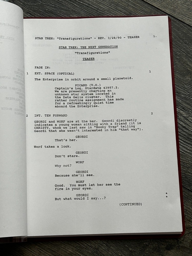 STAR TREK Script The Next Generation Transfigurations Revised Final Draft 1990
