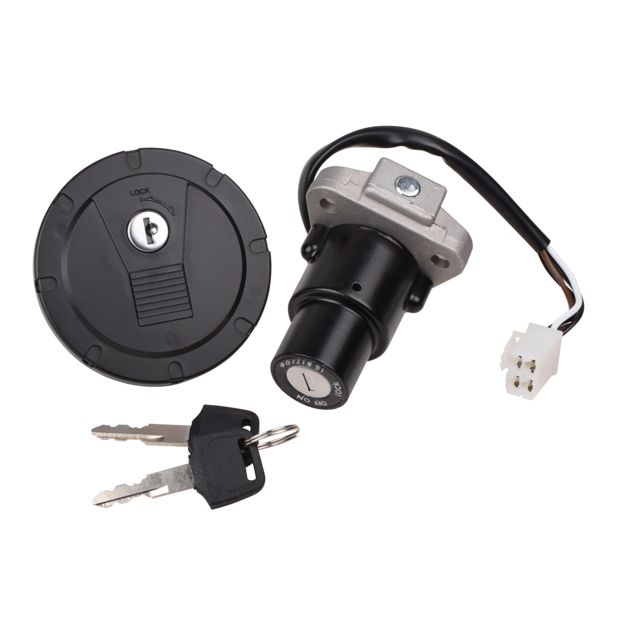 Fit for Kawasaki KLR650 2008-2018 Ignition Switch Fuel Gas Cap Lock Key 4-Wires