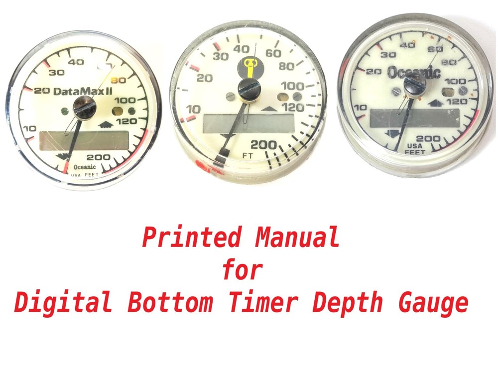 Printed Manual Oceanic DataMax II 2 Digital Bottom Timer Depth Gauge Scuba Dive