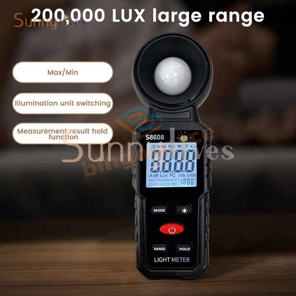 Digital illuminance Light Meter Lux meter Photometer 200000Lux Luxmeter Tool