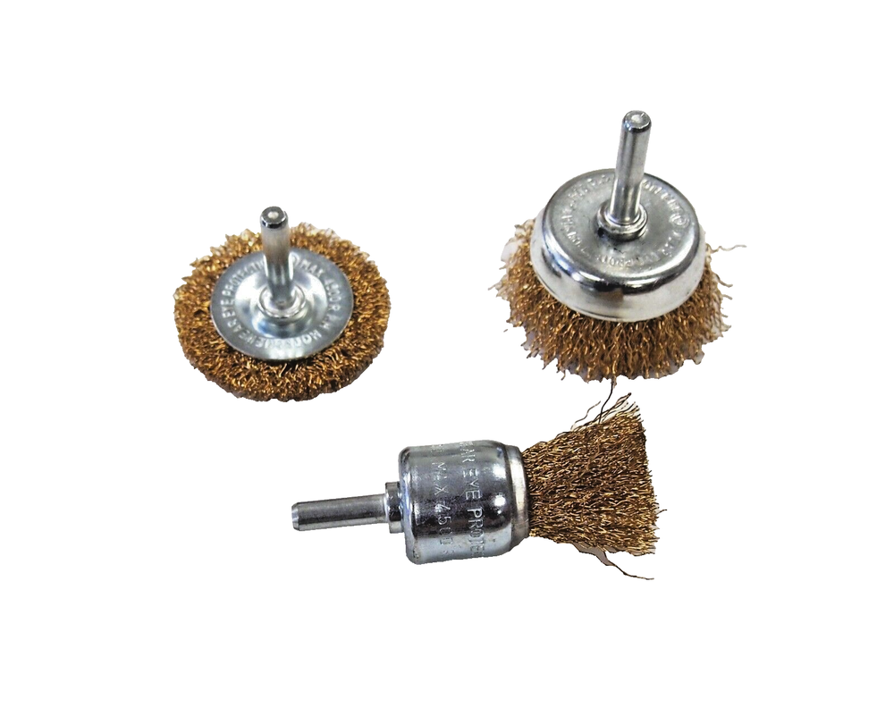 3PC Wire Cup Wheel Brush Rust Removal BBQ Clean Drill Attachments 591001