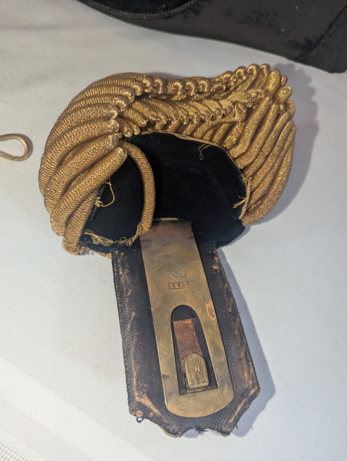 19th Cent. US Navy Officers Hat w/ Epaulettes & Belt in Tin Case Original!