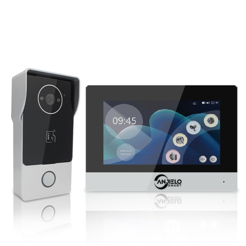 2-Wire Video Intercom System,WiFi Doorbell Camera Security Video Intercom,7 Inch