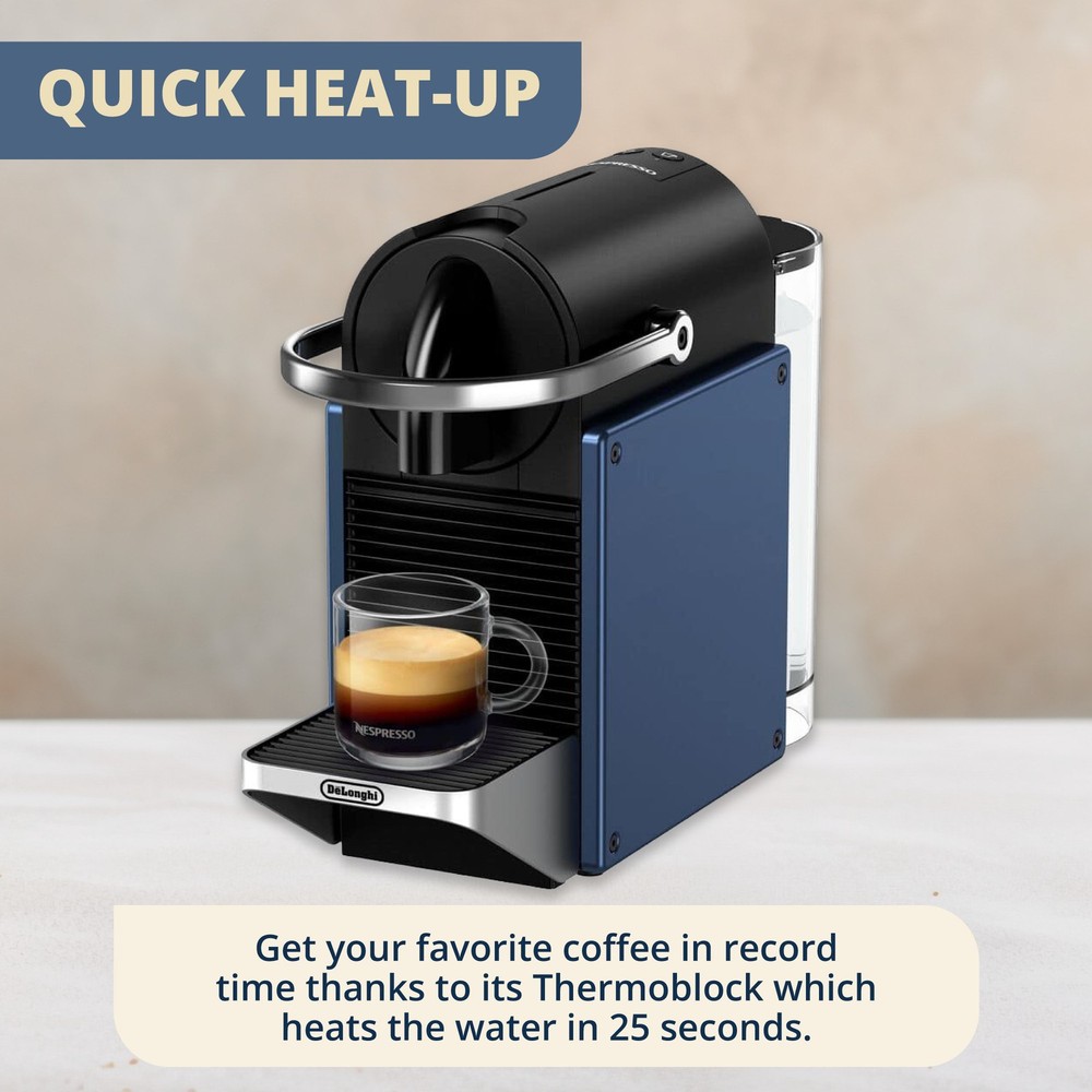 De'Longhi Pixie Espresso Coffee Machine with Temperature Control (Dark Blue)