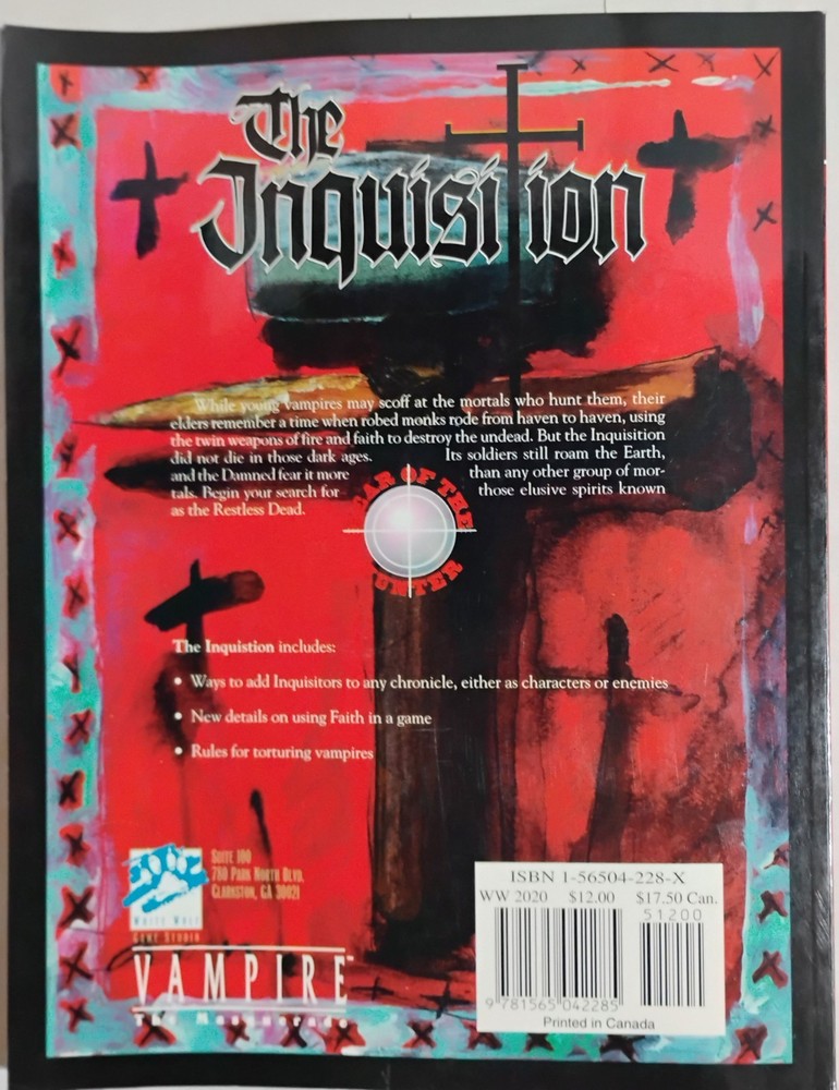 Vampire The Masquerade The Inquisition White Wolf WW2020 RPG Sourcebook