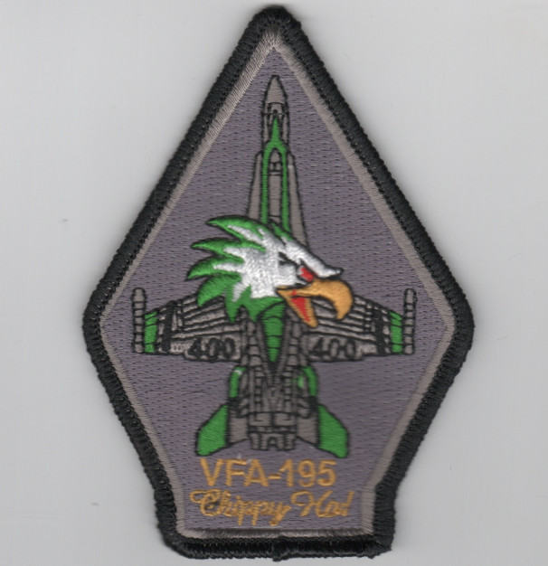 4" NAVY VFA-195 CHIPPY HO COFFIN EMBROIDERED PATCH