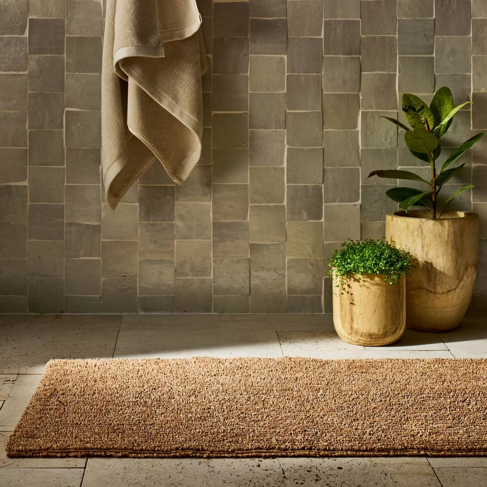 24"x40" Organic Melange Reversible Bath Rug Warm Brown - Casaluna