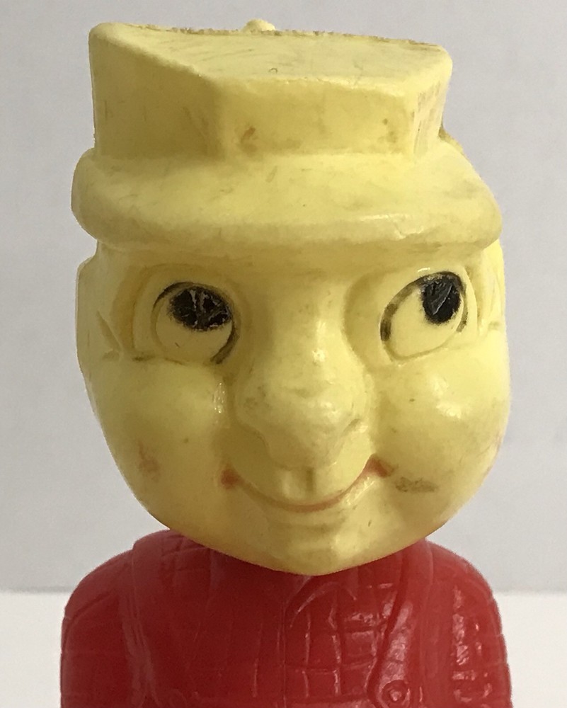 Empire Tractor & Farmer Bobble Head Pull Toy Blow Mold Original Pull String READ