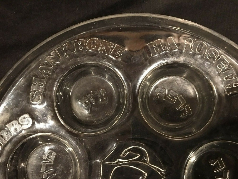 Acrylic Lucite Clear Passover Seder Plate 
