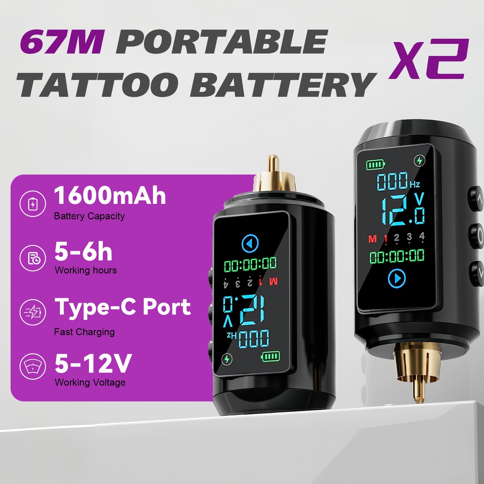 Neebol Tattoo Pen Kit Wireless Tattoo Machine Kits with 2 Batteries 30 Needles