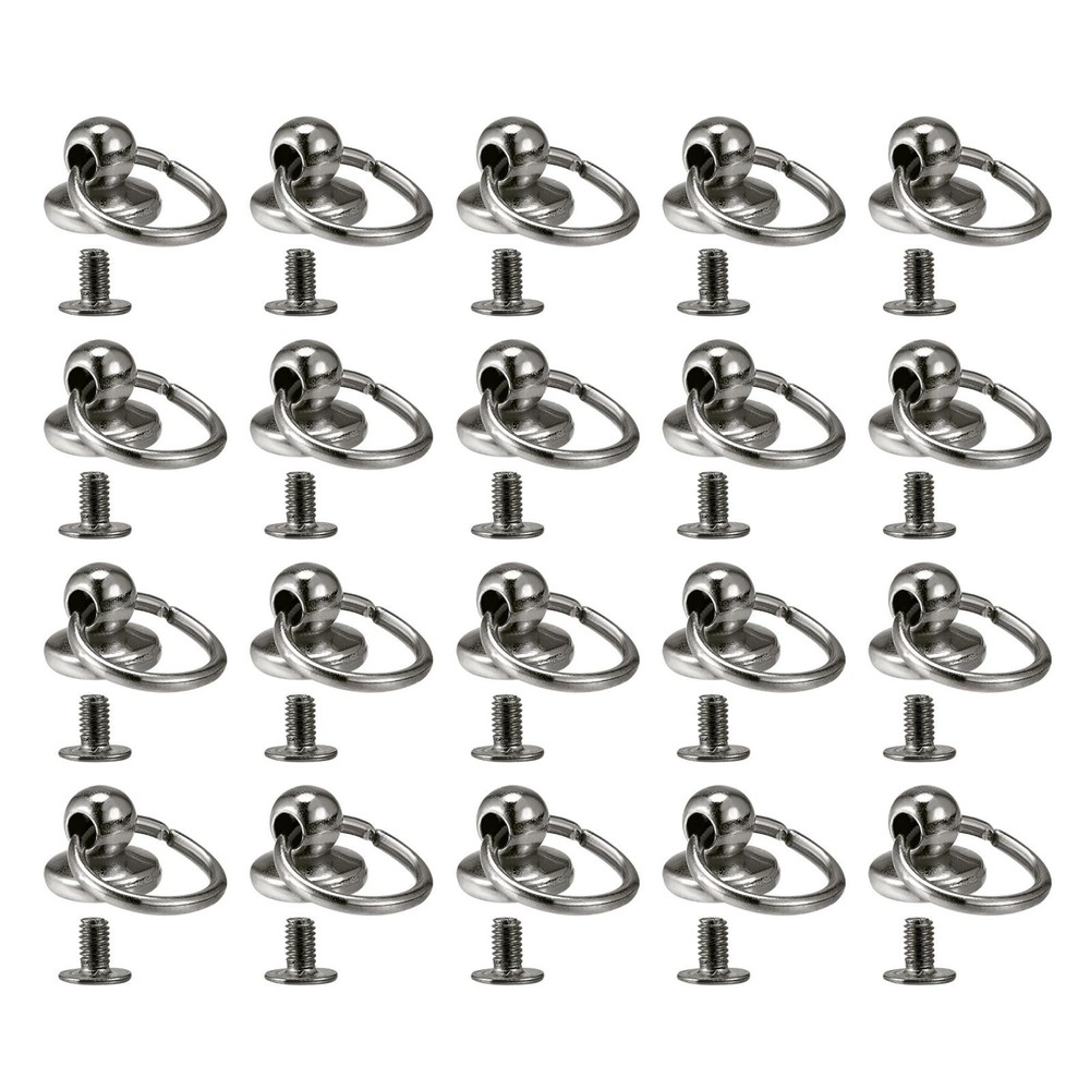 0.5" Toroidal Joint Button Pin Rivets Screw Bow Grey 20 Pcs