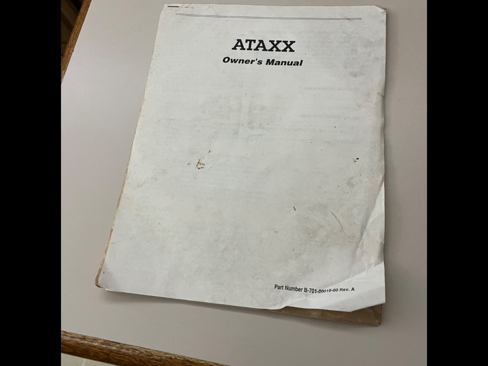 Ataxx Arcade Game Owners Manual