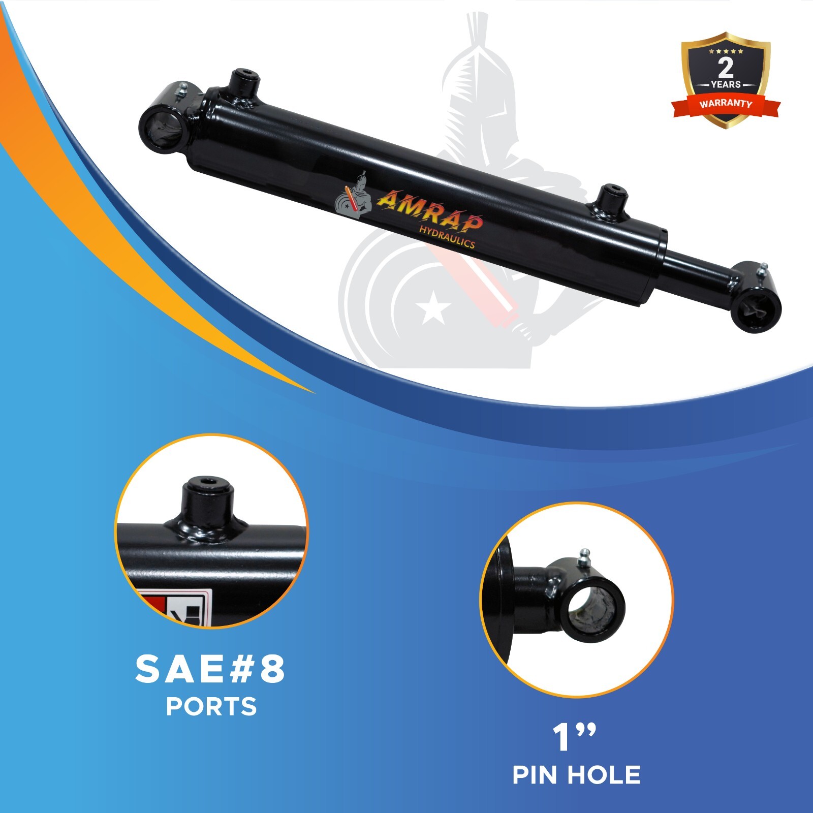 2.5x16 Hydraulic Cylinder-2.5" Bore, 16" Stroke -Welded Cross Tube Cylinder(new)
