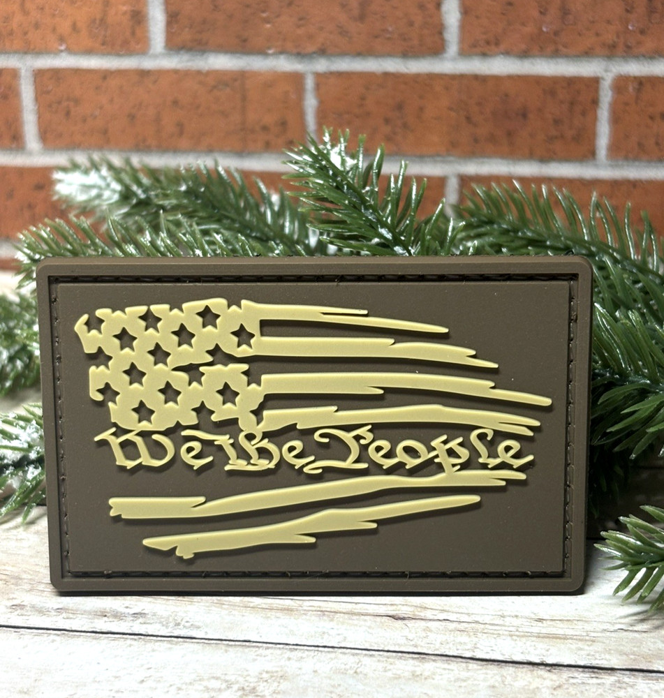 PVC Tactical Patch - American Flag We The People Patch - Morale Gun USA Patch