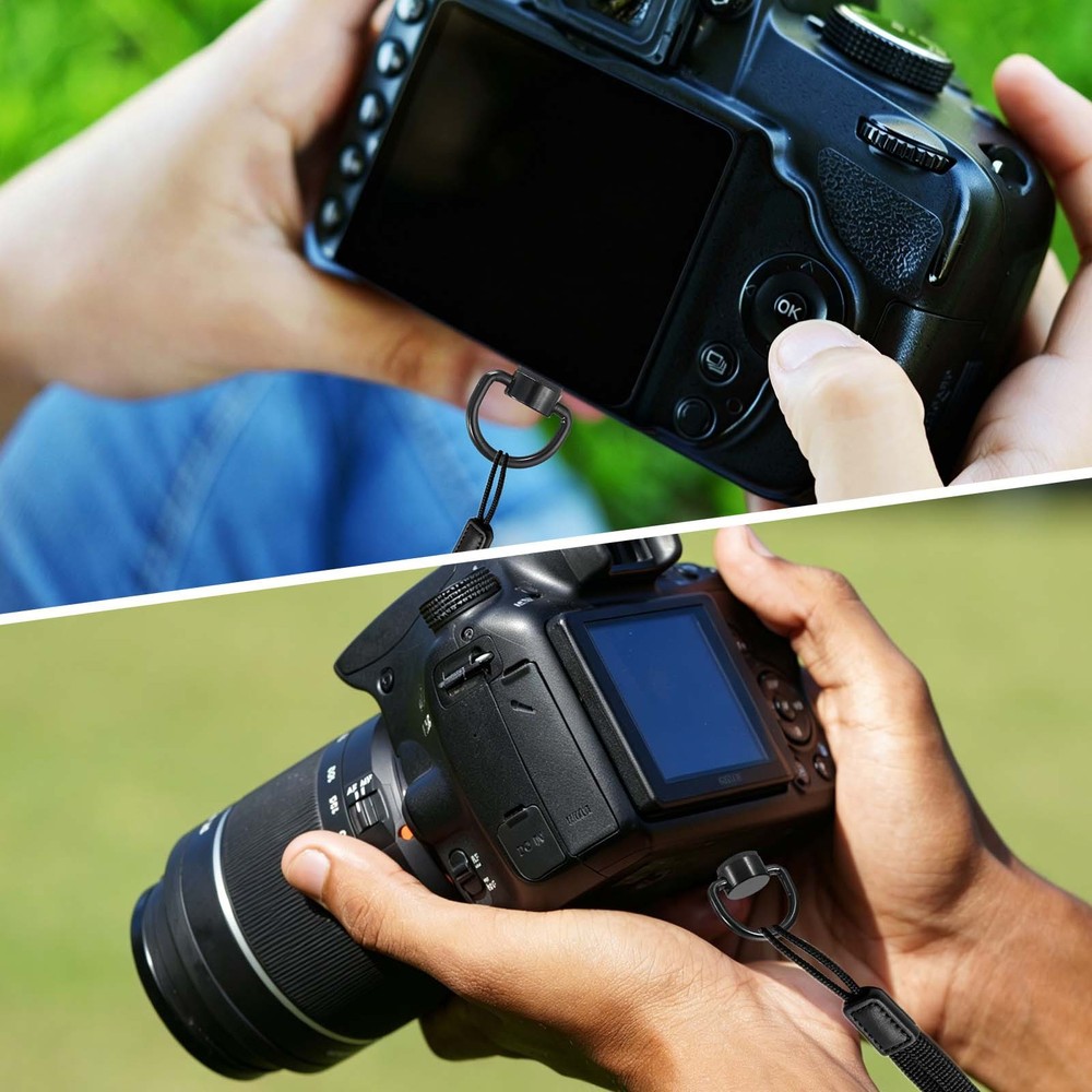 4Pcs 1/4" Thread D Ring Camera Neck Strap Screw Holder with Rubber Washer,Silver