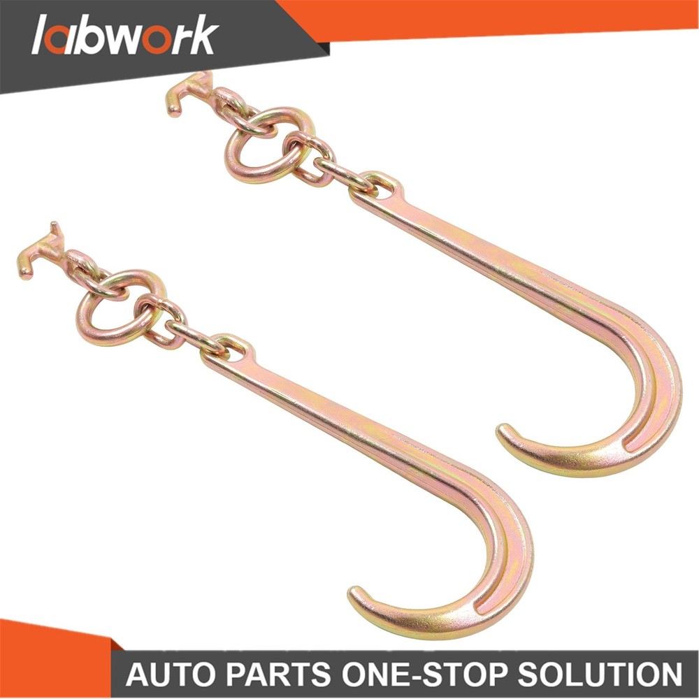 Labwork 2 Pack 15" J Hooks with TJ Hook G70 5400Lbs WLL Roll Back Clevis