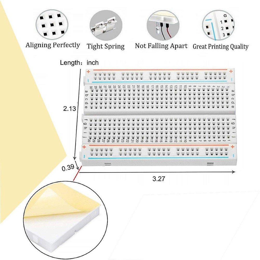 Breadboard Jumper Wire Kit with 400-Point Breadboard、65pcs Multiple Sizes M/M...