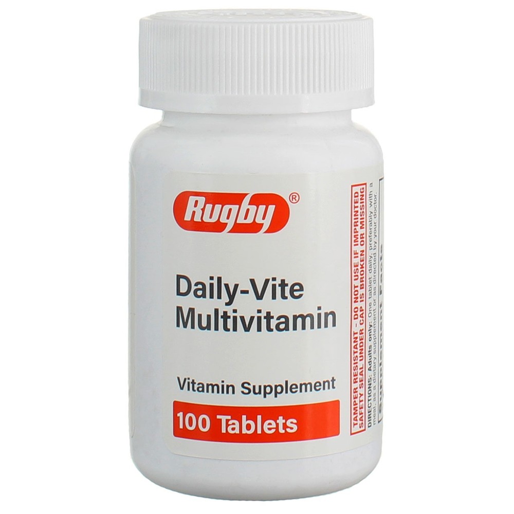 4 Pack Rugby Daily-Vite Multivitamins Tablets, 100 Ct