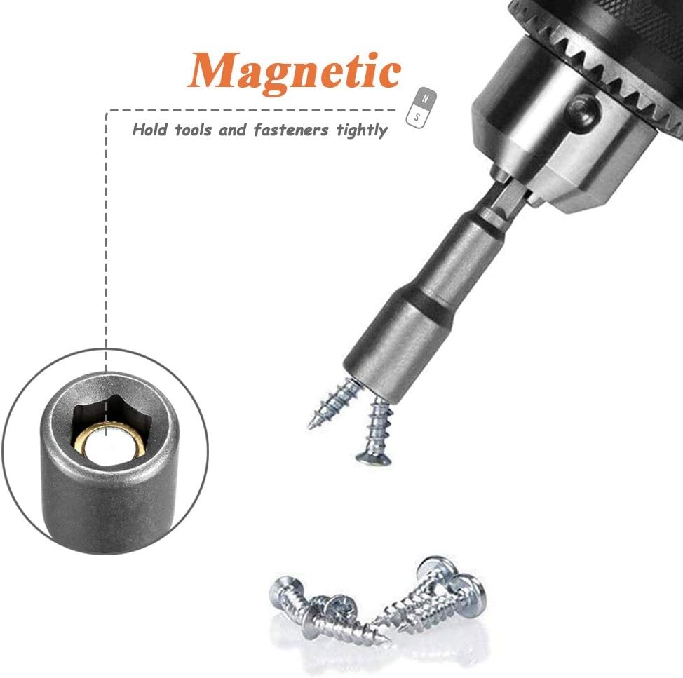 Mesee Pcs Power Nut Driver Set Inch Hex Shank Magnetic Extension Socket