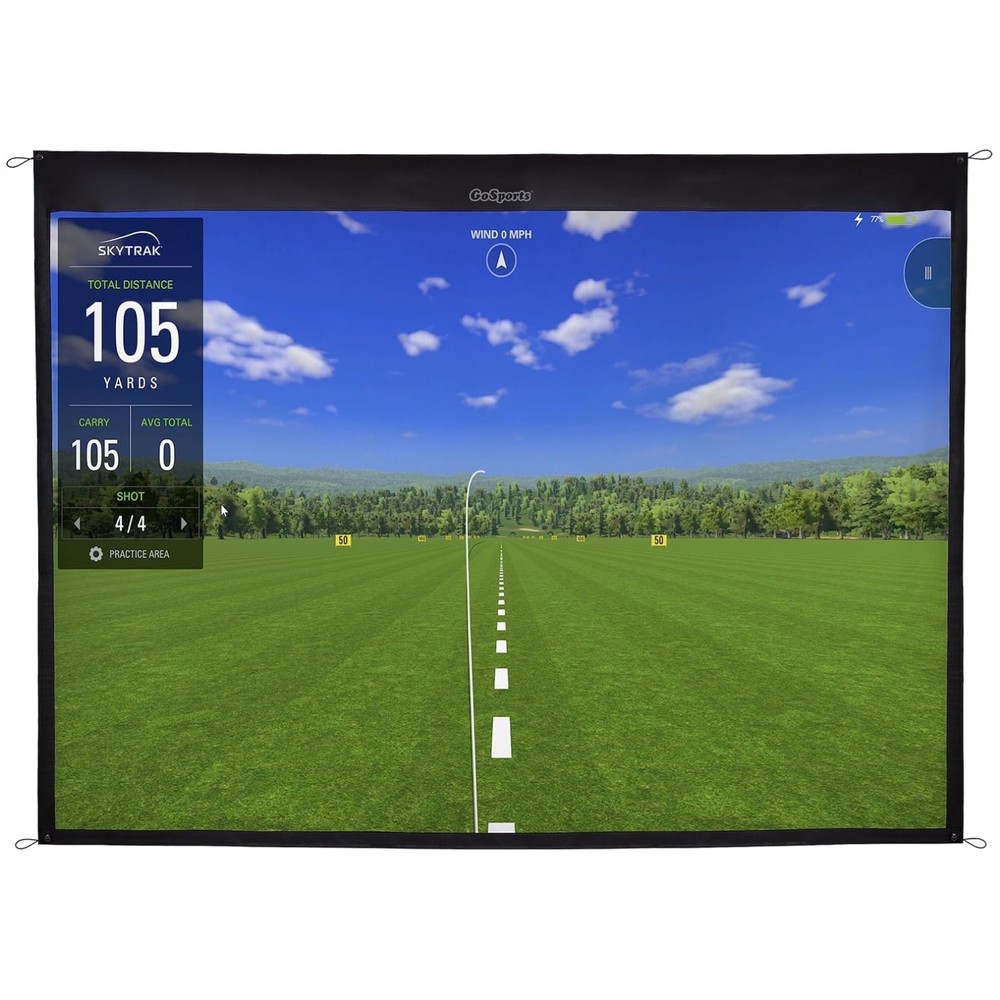 High-Definition Golf Simulator Projector Screen: 6.5 ft & 9 ft Options Available