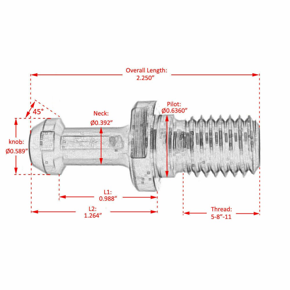10 pcs COOLANT THRU CAT40 Retention Knobs for HAAS-new-tool holders