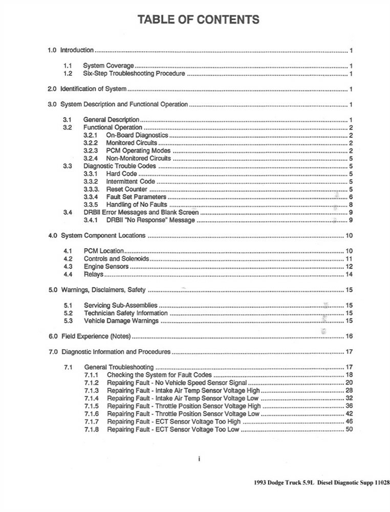 1993 Dodge Truck 5.9L Cummins Diesel Engine Diagnostic Service Repair Manual