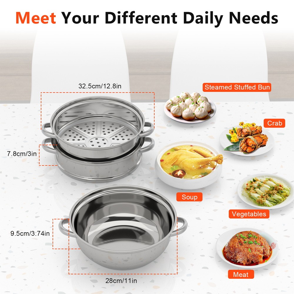 Rice Roll Steamer 2/3 drawers DIY Multi-function Rice Noodle Roll Steamer