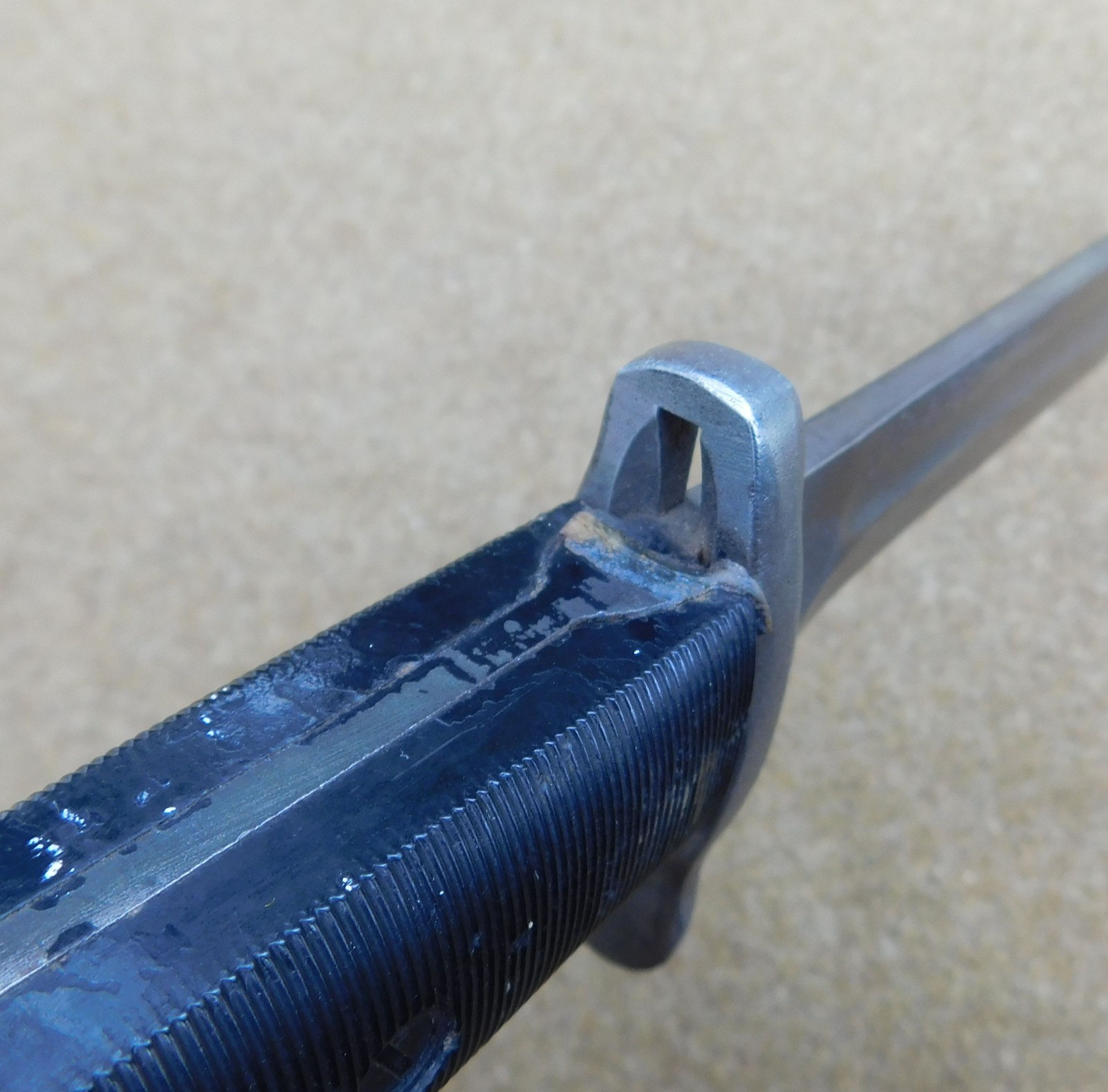 ORIGINAL WWII U.S. M-1 GARAND BAYONET CONVERTED TO FIGHTING KNIFE DATED 1943